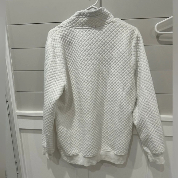 Casual Pullover Quilted White Sweatshirt Large - Picture 2 of 5